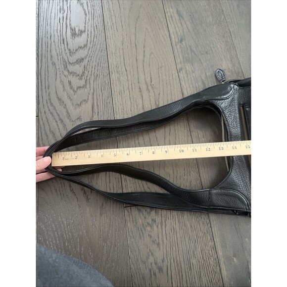 Fossil Key Bag Genuine Black Pebbled Leather Shoulder Bag #75082 Vintage - Picture 10 of 10